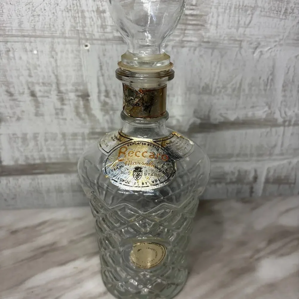 Vintage Beccaro Glass Decanter with Stopper